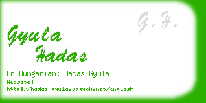 gyula hadas business card